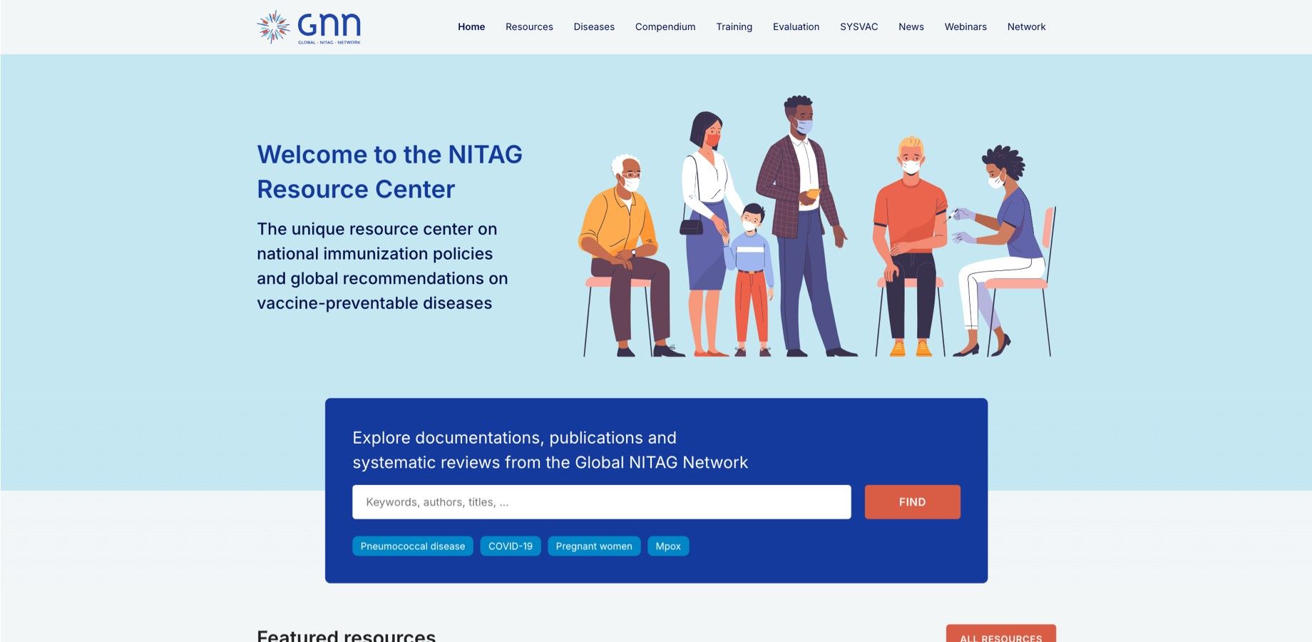 Screenshot of the NITAG (WHO) homepage