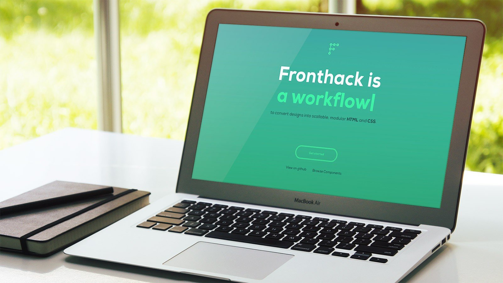 Screenshot of the Fronthack homepage on a mobile phone