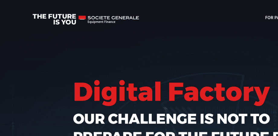 Screenshot of the SGEF Digital Factory homepage
