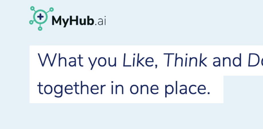 Screenshot of the MyHub.AI homepage