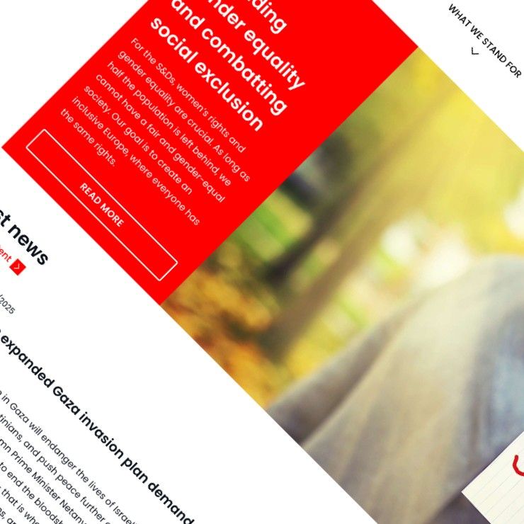 Screenshot of the Socialists and Democrats homepage