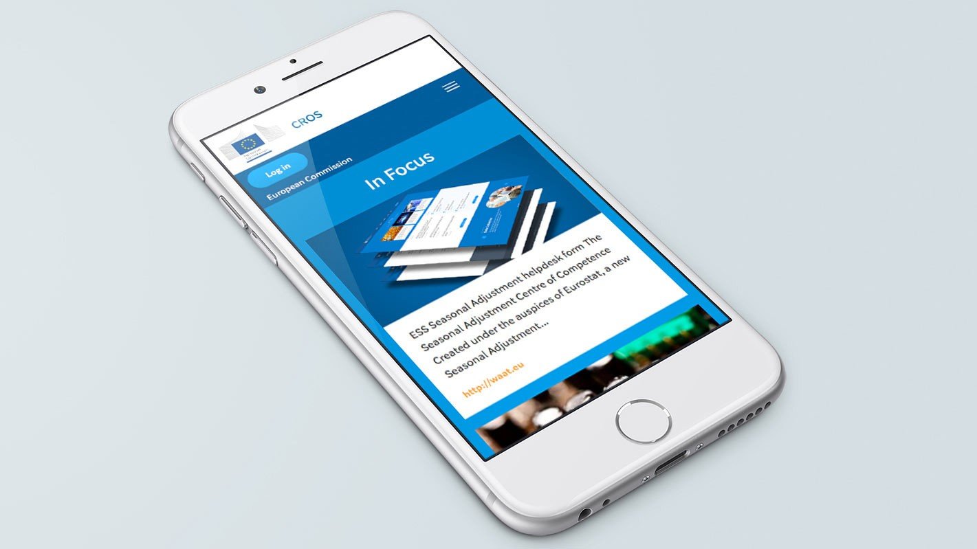 Screenshot of the CROS homepage on a mobile phone