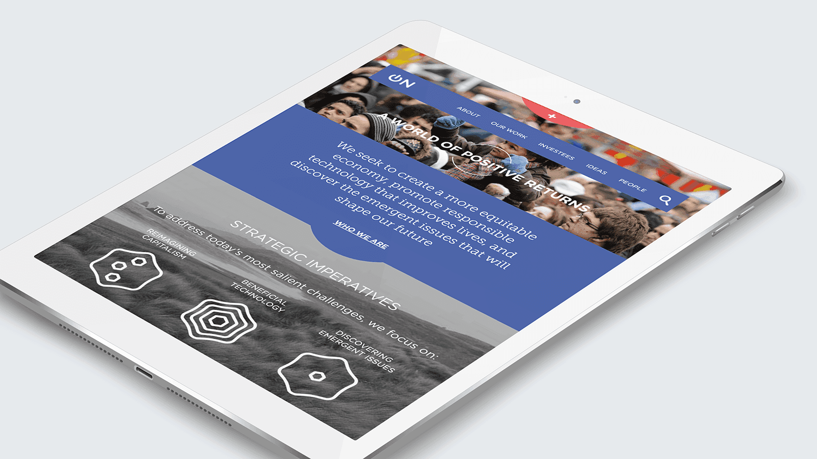 Screenshot of the Omidyar homepage on a tablet