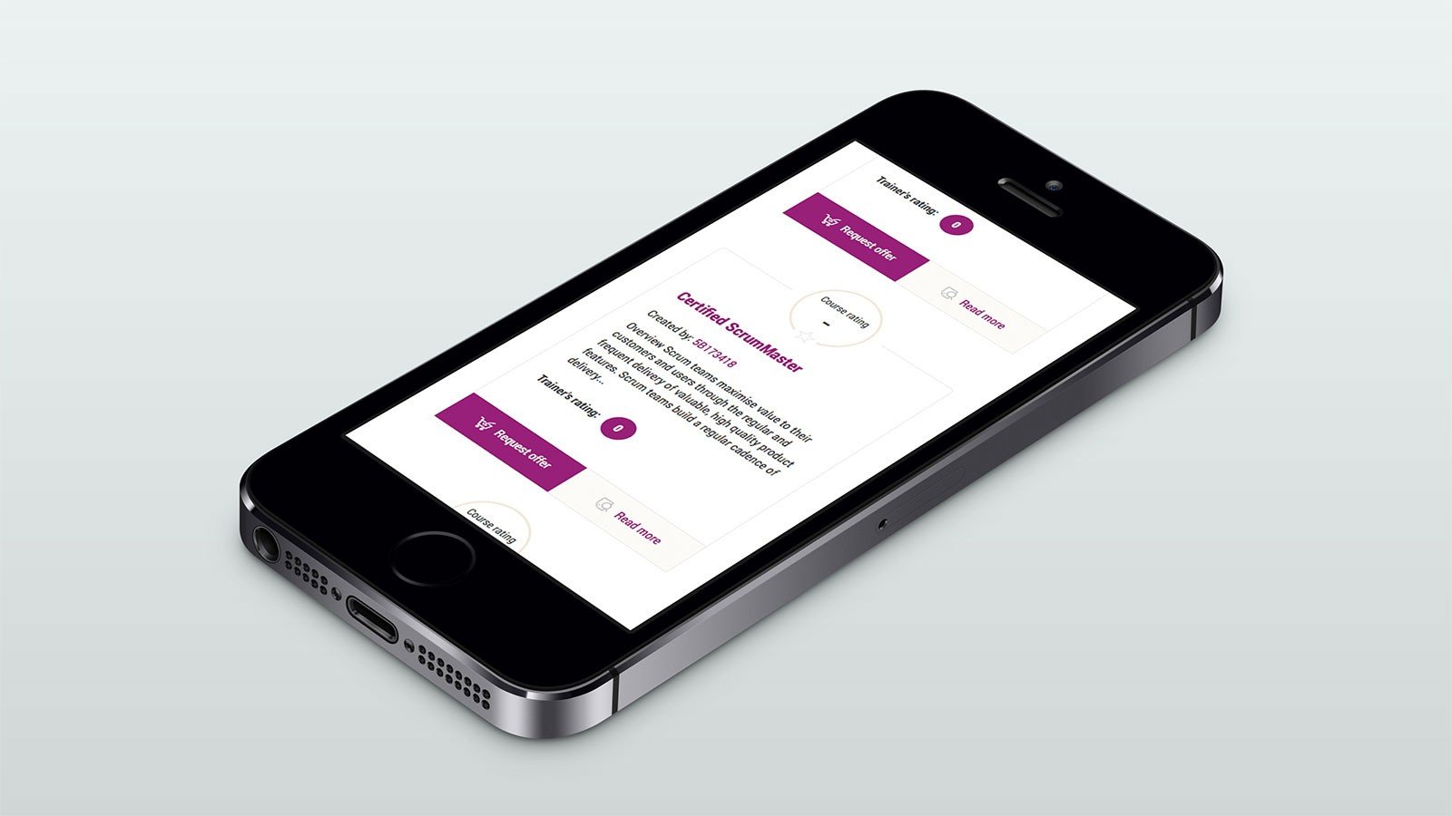 Screenshot of the Trainersreview.com homepage on a mobile phone
