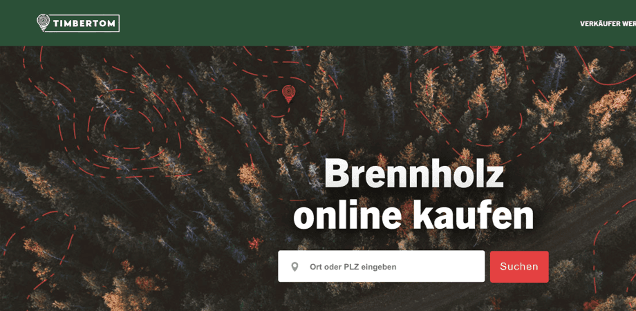 Screenshot of the TimberTom homepage