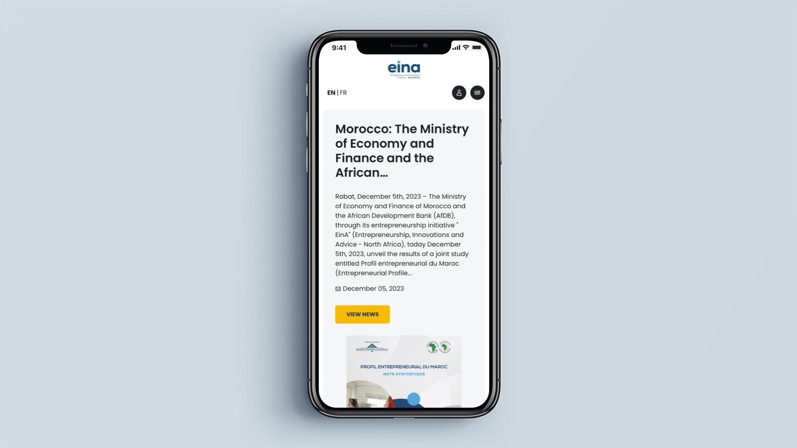 Screenshot of the Eina4Jobs homepage on a mobile phone