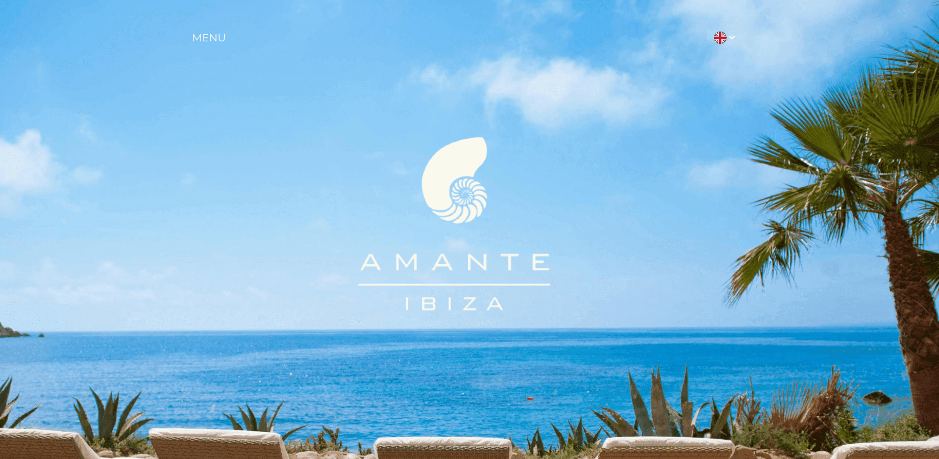 Screenshot of the Amante homepage