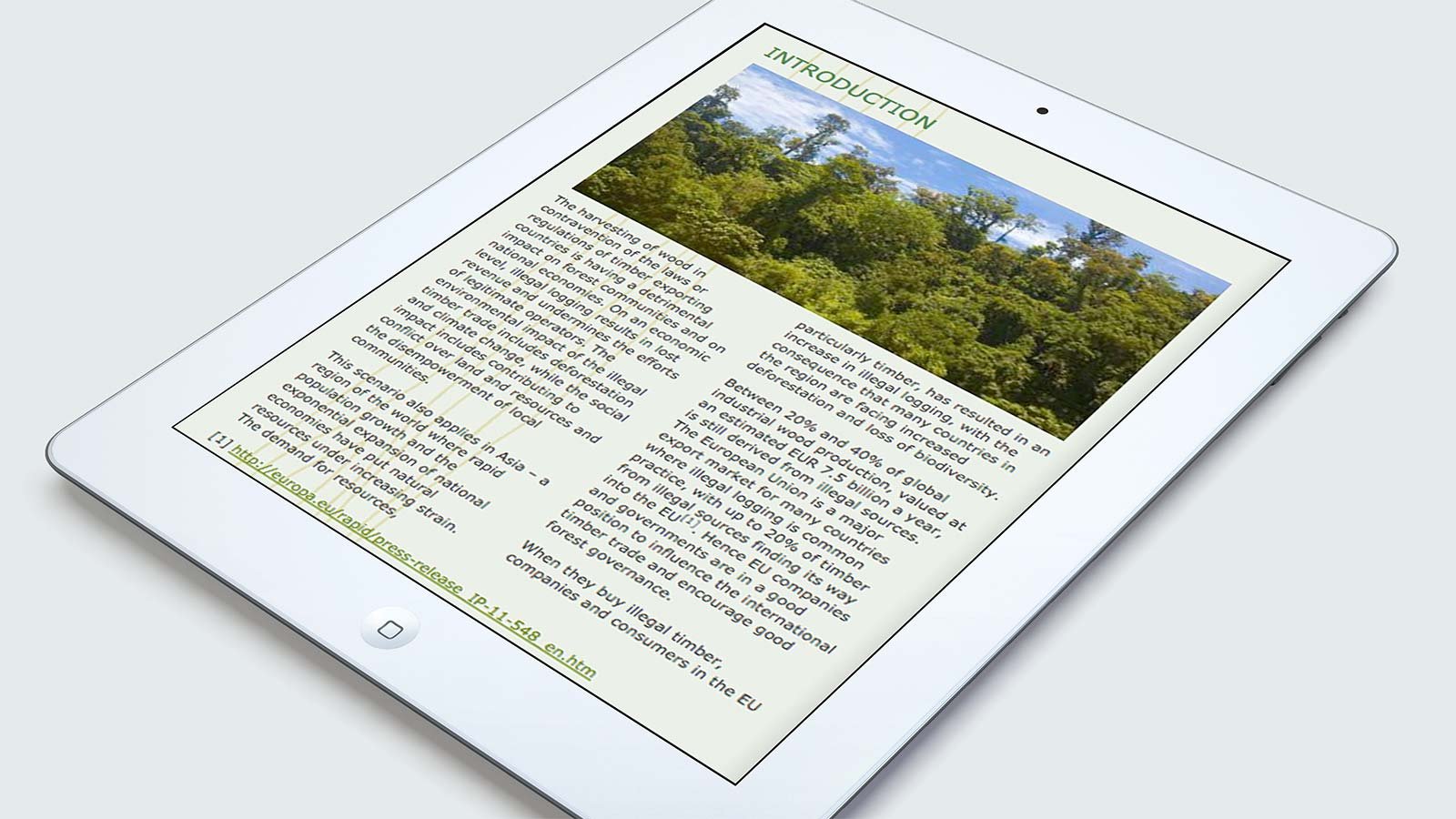 Screenshot of the FLEGT Asia - Flipbook homepage on a mobile phone