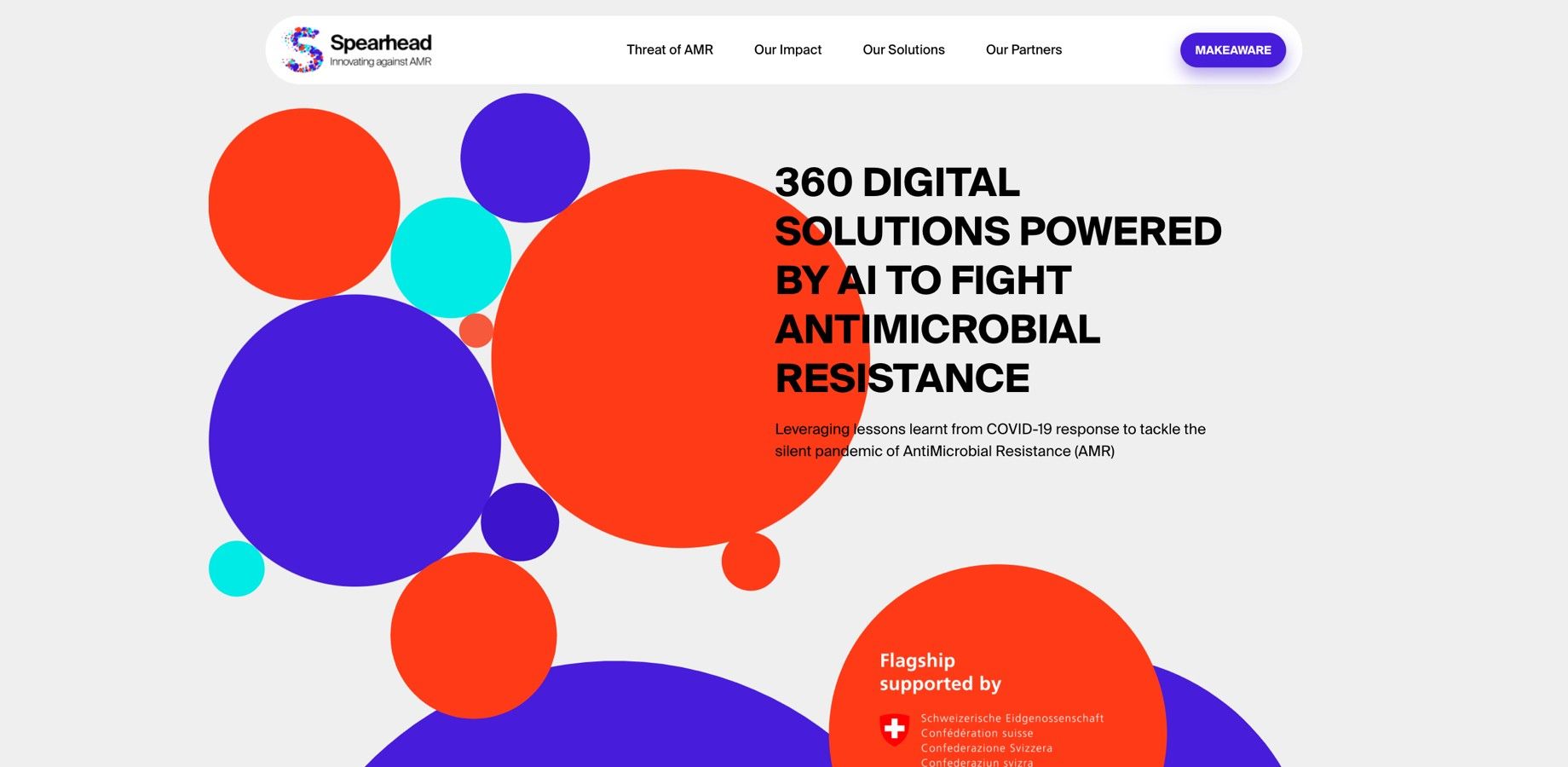 Screenshot of the Spearhead homepage