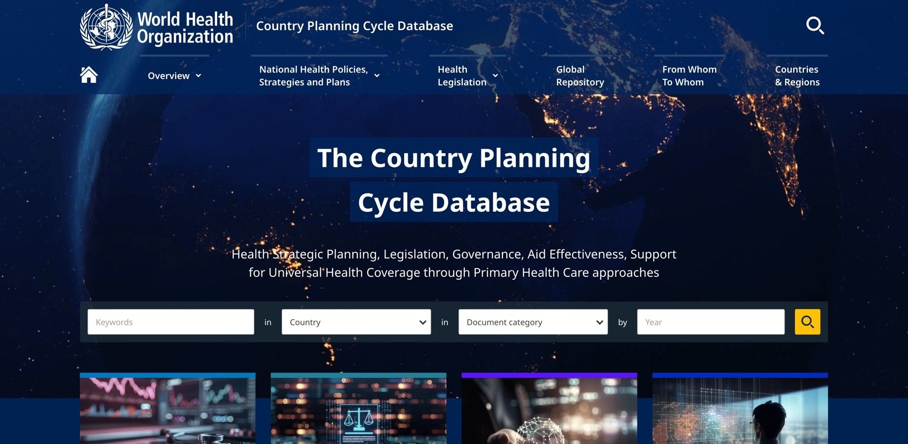 Screenshot of the CPCD homepage