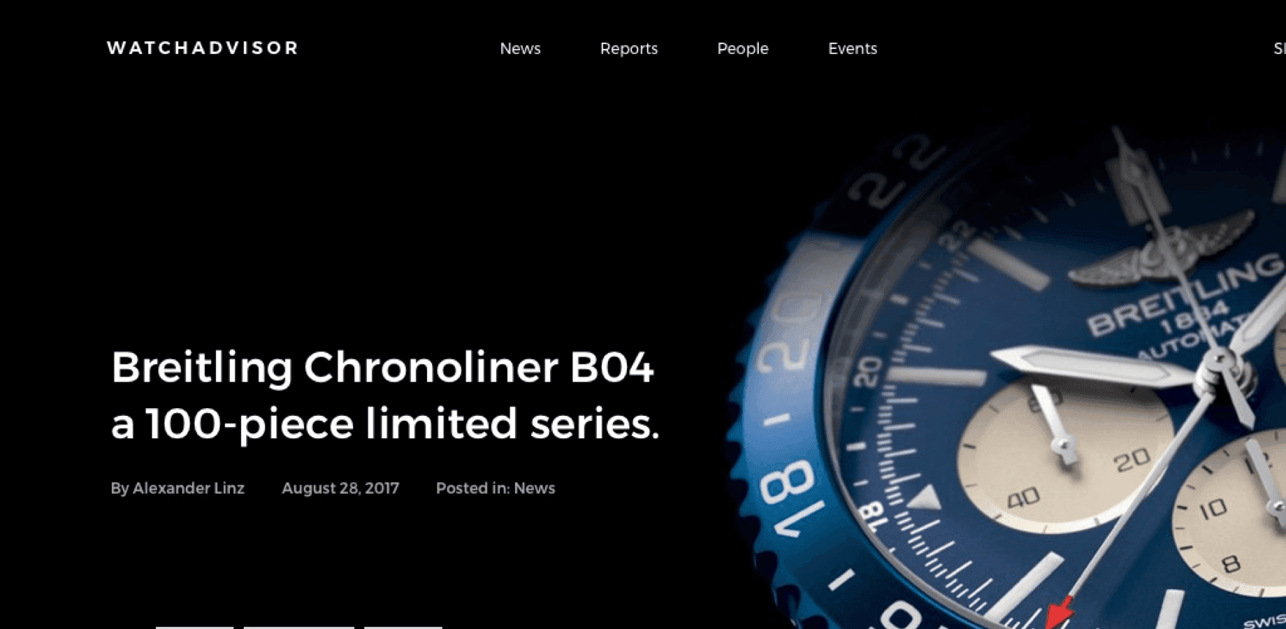 Screenshot of the Watchadvisor homepage