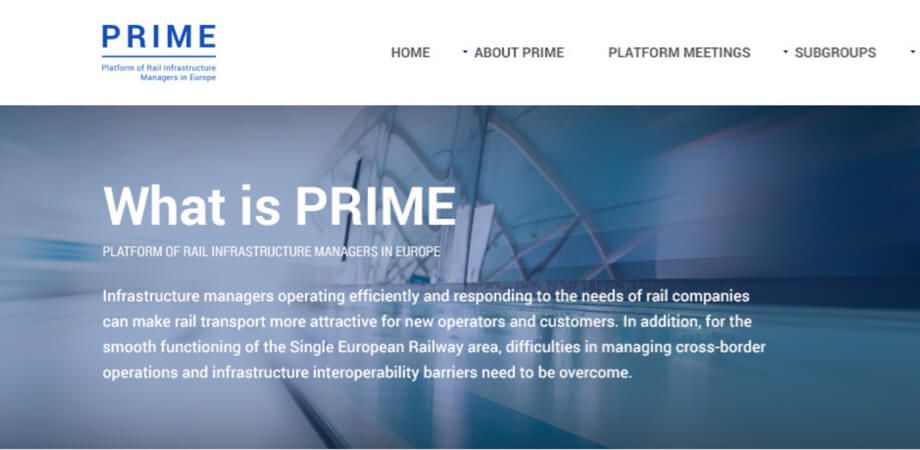 Screenshot of the Prime homepage