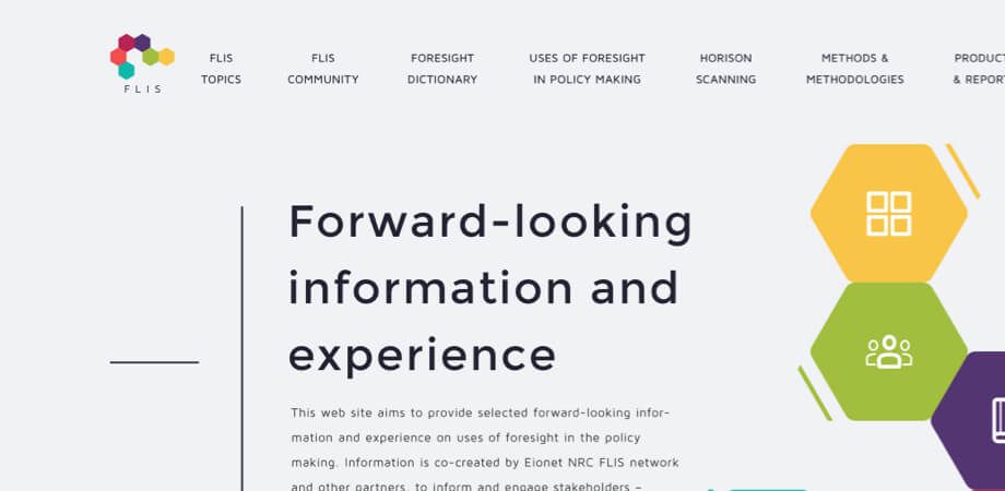 Screenshot of the Flis homepage