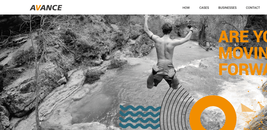 Screenshot of the Avance homepage