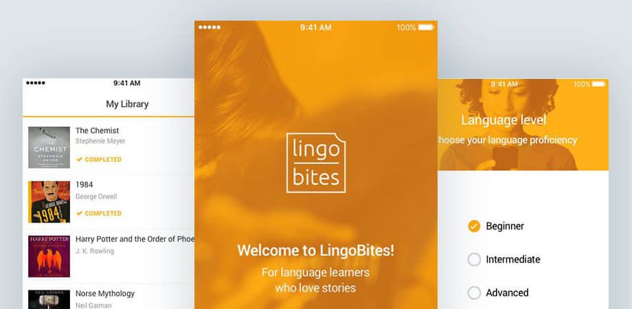 Screenshot of the LingoBites homepage