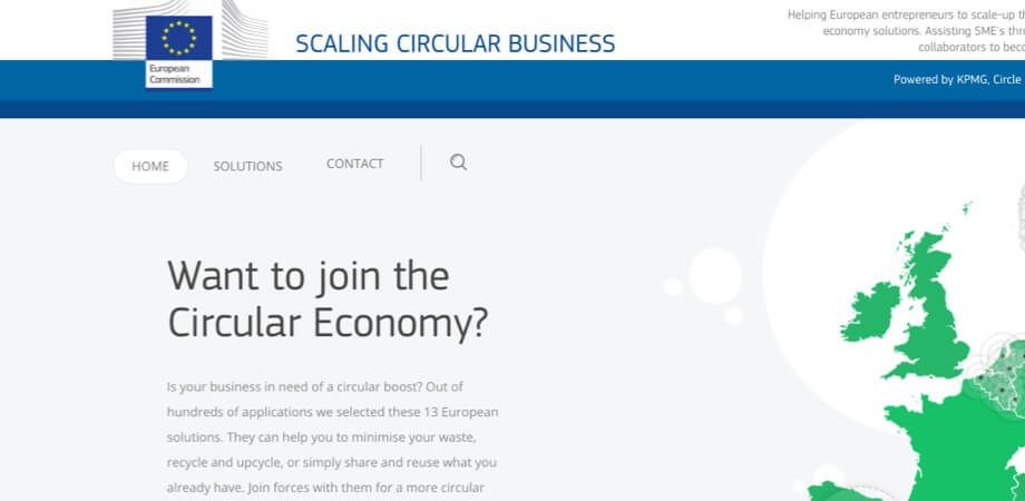 Screenshot of the Scaling Circular Business homepage