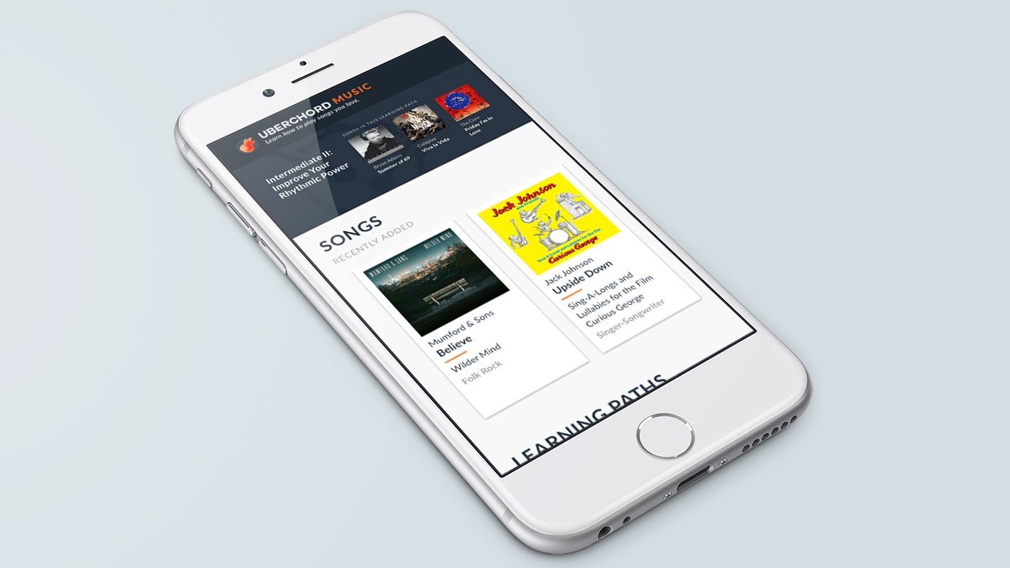 Screenshot of the Uberchord homepage on a laptop