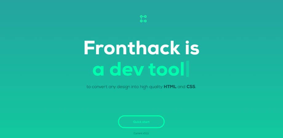 Screenshot of the Fronthack homepage