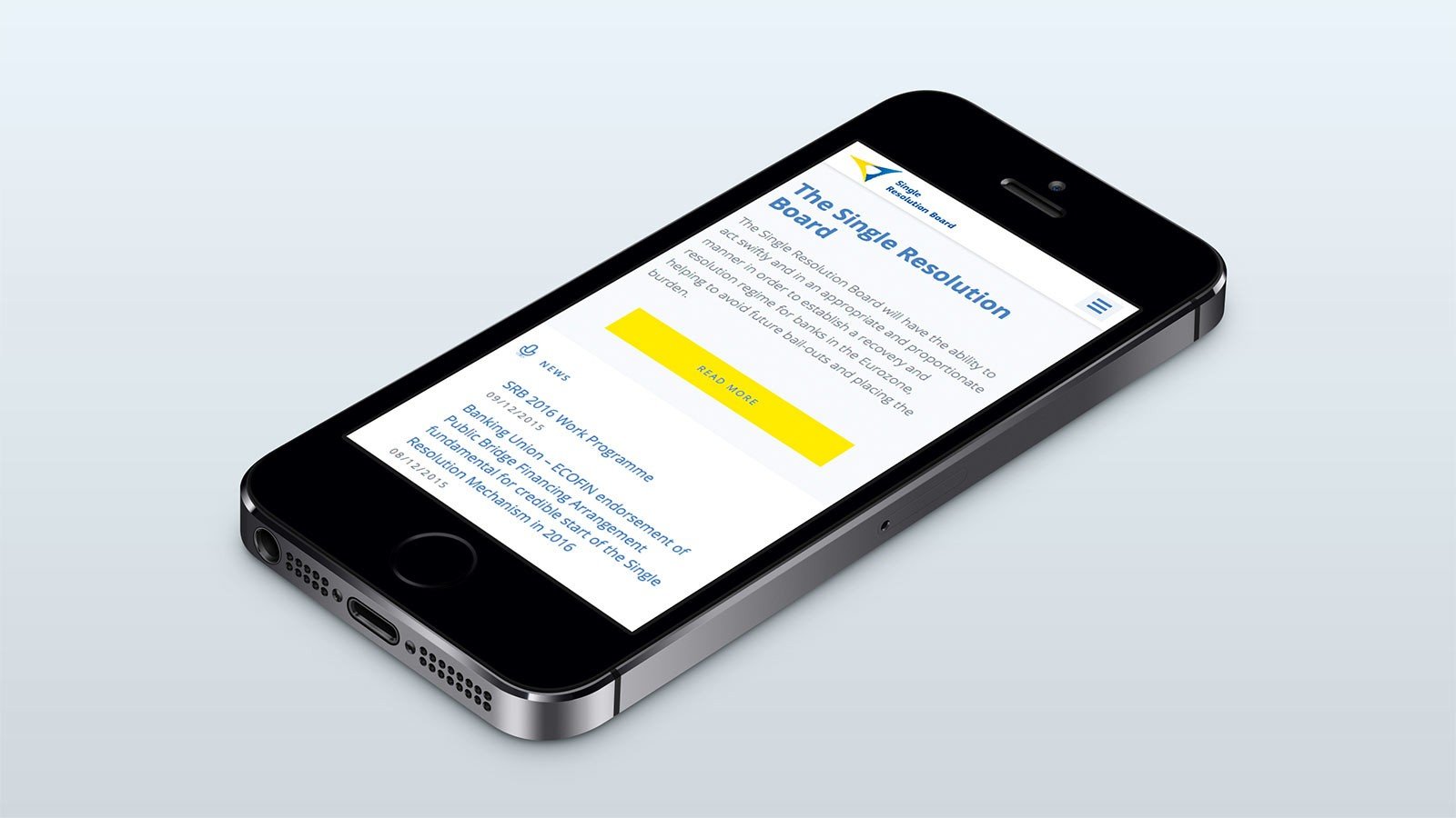 Screenshot of the The Single Resolution Board homepage on a mobile phone