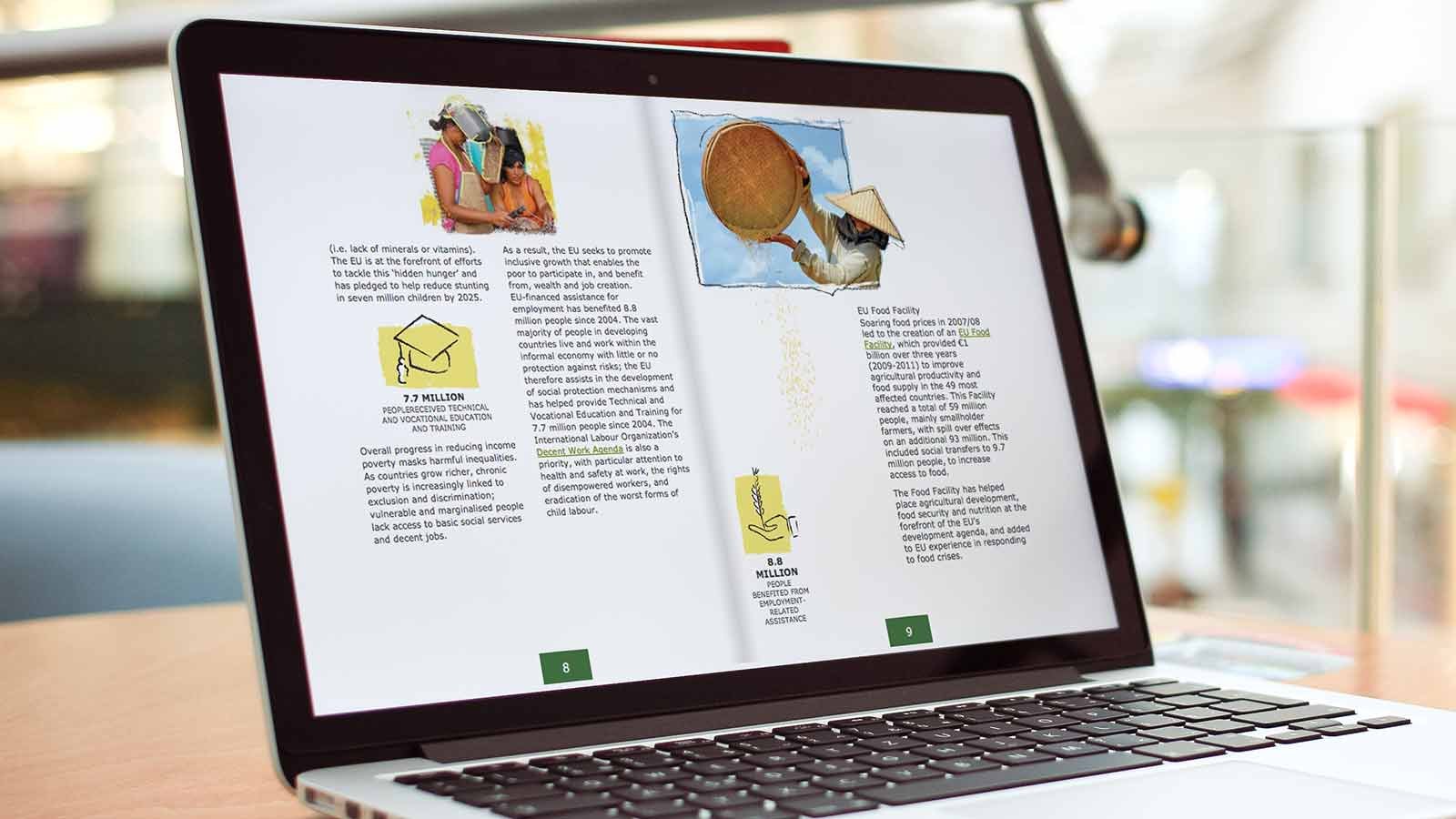 Screenshot of the Millennium Development Goals - Flipbook homepage on a tablet