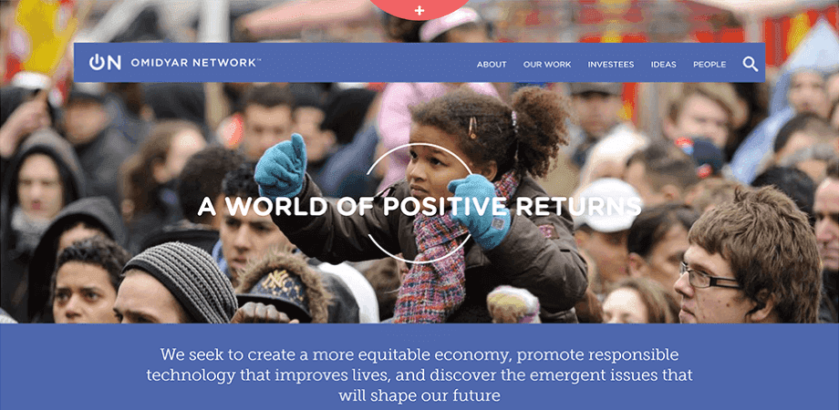 Screenshot of the Omidyar homepage