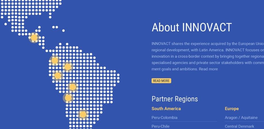 Screenshot of the Innovact homepage