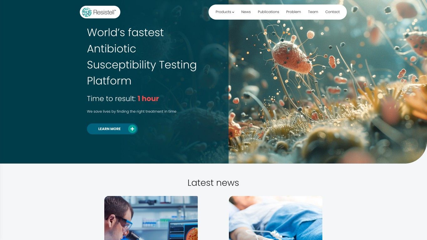 Screenshot of the Resistell homepage