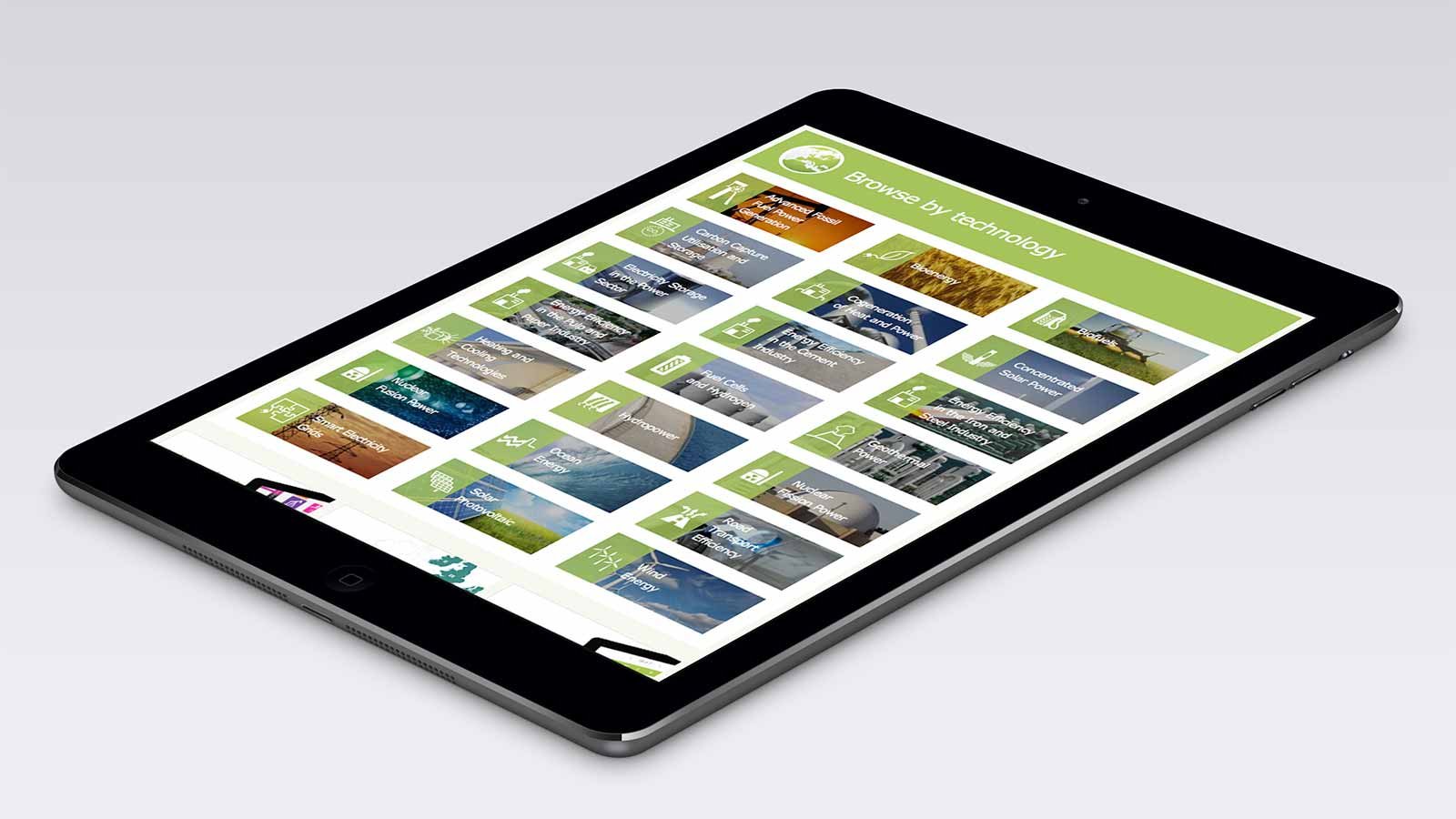 Screenshot of the SETIS homepage on a mobile phone