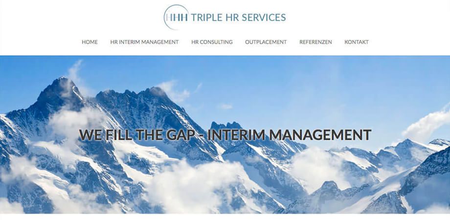 Screenshot of the Triple HR Services homepage