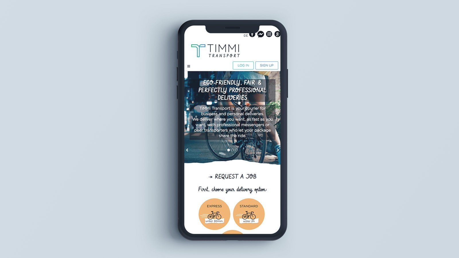 Screenshot of the Timmi homepage on a laptop