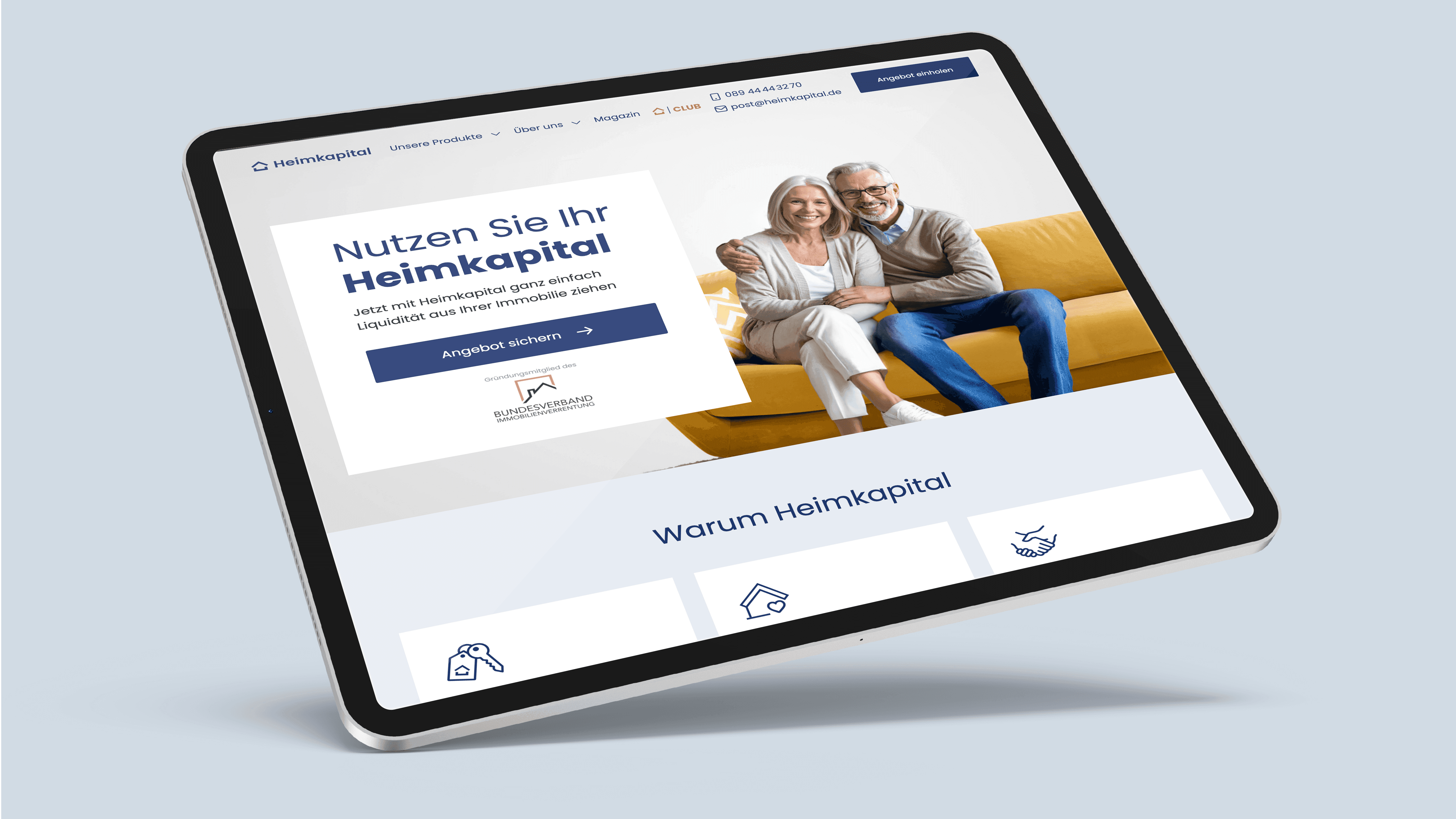 Screenshot of the I3 Support Facility homepage on a tablet