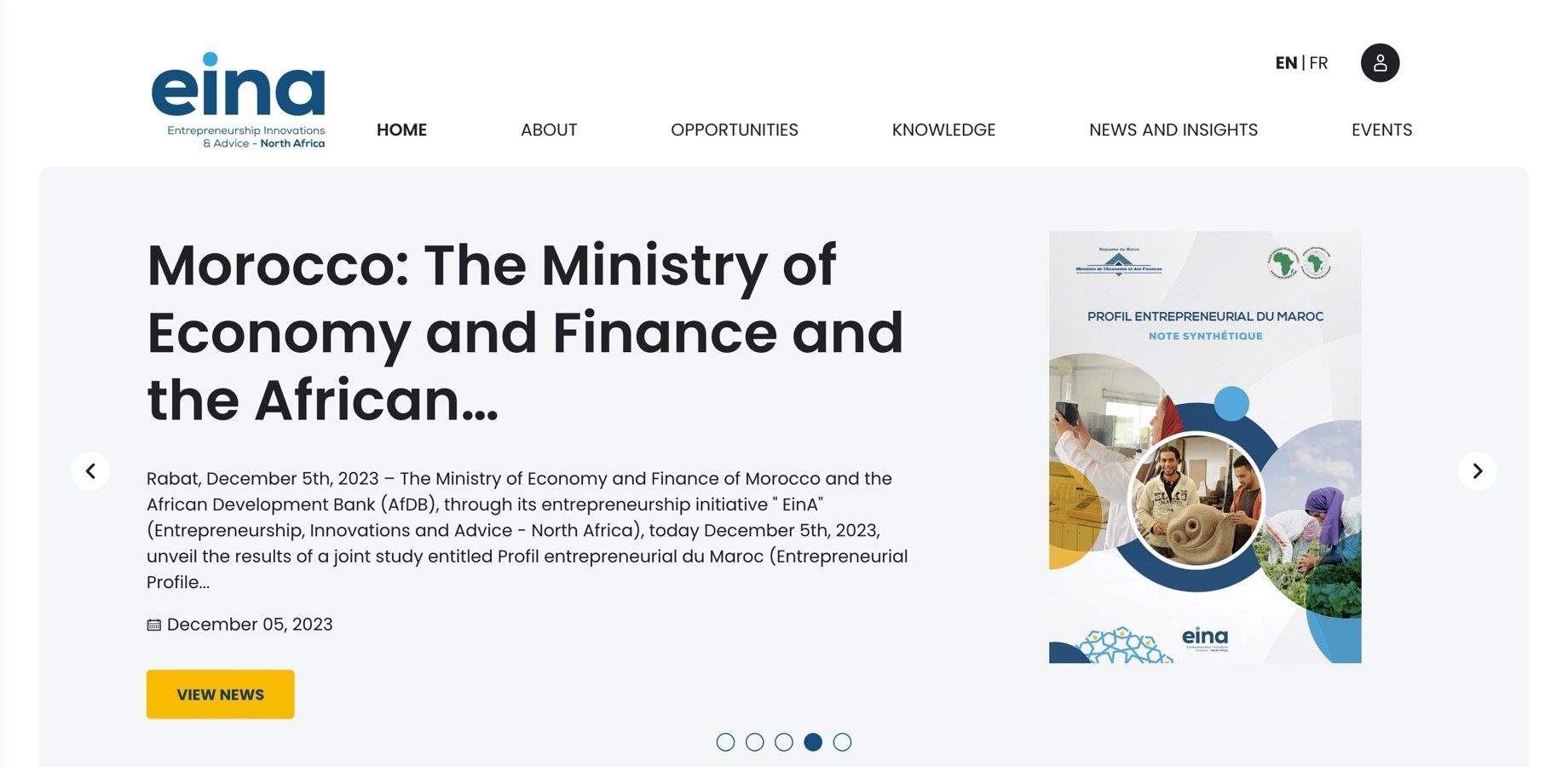 Screenshot of the Eina4Jobs homepage