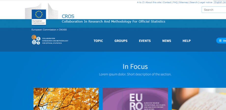 Screenshot of the CROS homepage