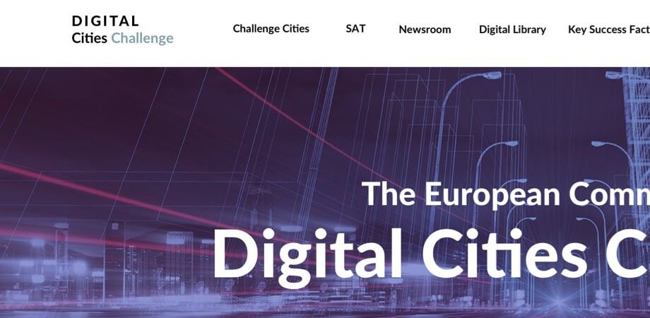 Screenshot of the Digital Cities Challenge homepage