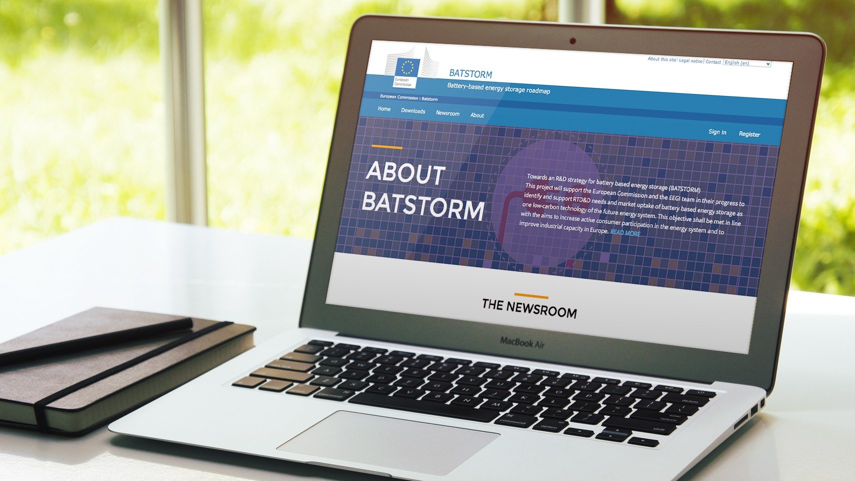 Screenshot of the Batstorm homepage on a laptop