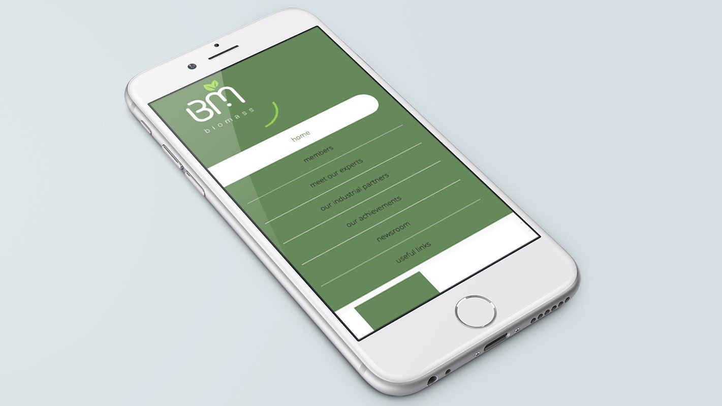 Screenshot of the Biomass homepage on a mobile phone