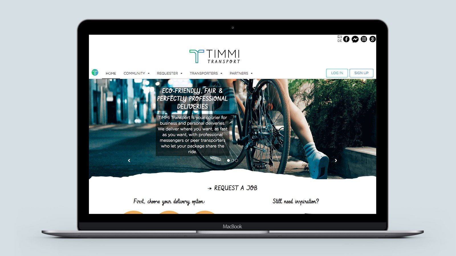 Screenshot of the Timmi homepage on a mobile phone