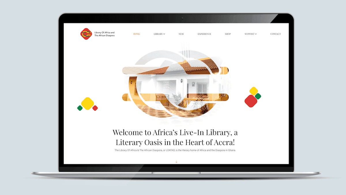 Screenshot of the LOATAD homepage on a laptop
